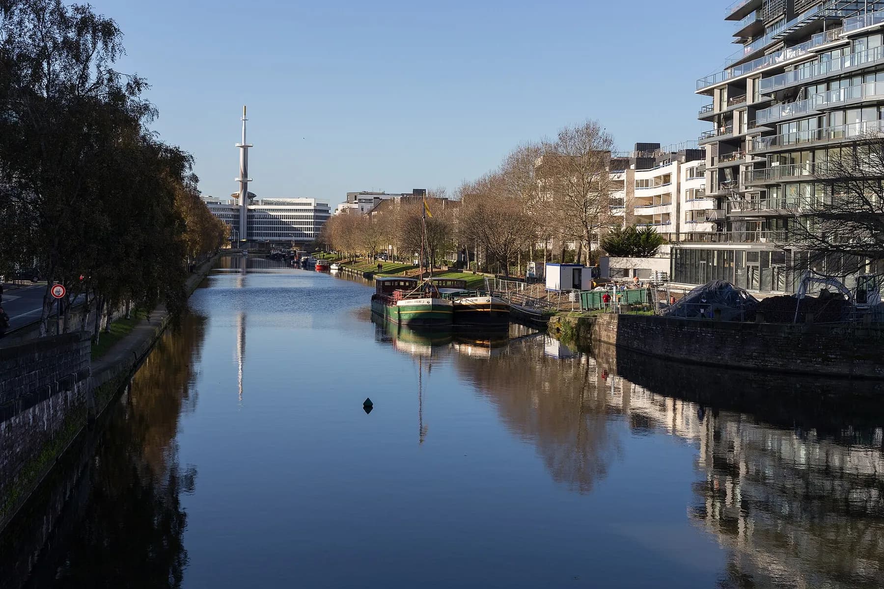 La Vilaine et le quai Saint-Cyr vus depuis le pont de Bretagne